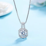 Dainty Classic Solitaire American Diamond Crystal Pendant Chain