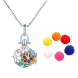 Colorful Aromatherapy Oil Perfume Diffuser Hollow Cage Pendant Chain For Women