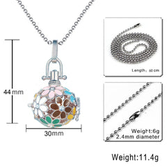 Colorful Aromatherapy Oil Perfume Diffuser Hollow Cage Pendant Chain For Women