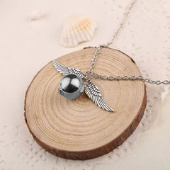 Harry Potter Hogwarts Wings Burglar Angel Snitch Stainless Steel Pendant Chain
