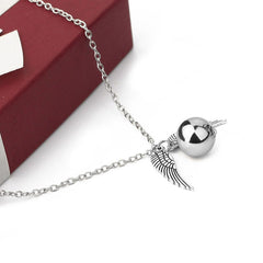Harry Potter Hogwarts Wings Burglar Angel Snitch Stainless Steel Pendant Chain