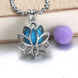 Lotus Flower Aromatherapy Oil Perfume Diffuser Openable Pendant Chain