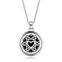 Love Heart Aroma Therapy Perfume Diffuser 8 Refill Pad Pendant Chain