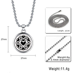 Love Heart Aroma Therapy Perfume Diffuser 8 Refill Pad Pendant Chain