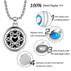 Love Heart Aroma Therapy Perfume Diffuser 8 Refill Pad Pendant Chain