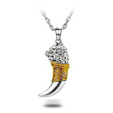 Dragon Wolf Lion Tooth Silver 18K Gold Stainless Steel Pendant Chain