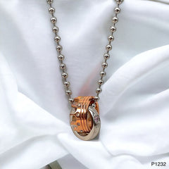 Couple Lovers Valentine Pink Stainless Steel Her Crown Pendant Chain Unisex