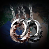 Couple Lovers Valentine Pink Stainless Steel Her Crown Pendant Chain