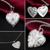 Openable Heart Love Photo Frame Picture Photograph Pendant Chain