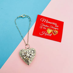 Copper Heart Filigree Watch charm For Women Silver