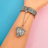 Copper Heart Filigree Watch charm For Women Silver
