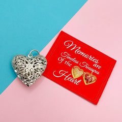 Copper Heart Filigree Watch charm For Women Silver