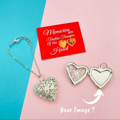 Copper Heart Filigree Watch charm For Women Silver