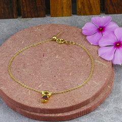 Gold Red Chain Doll Bracelet For Women