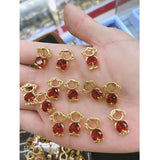 Baby Girl Gold Maroon Red Crystal Copper Center Pcs For Women