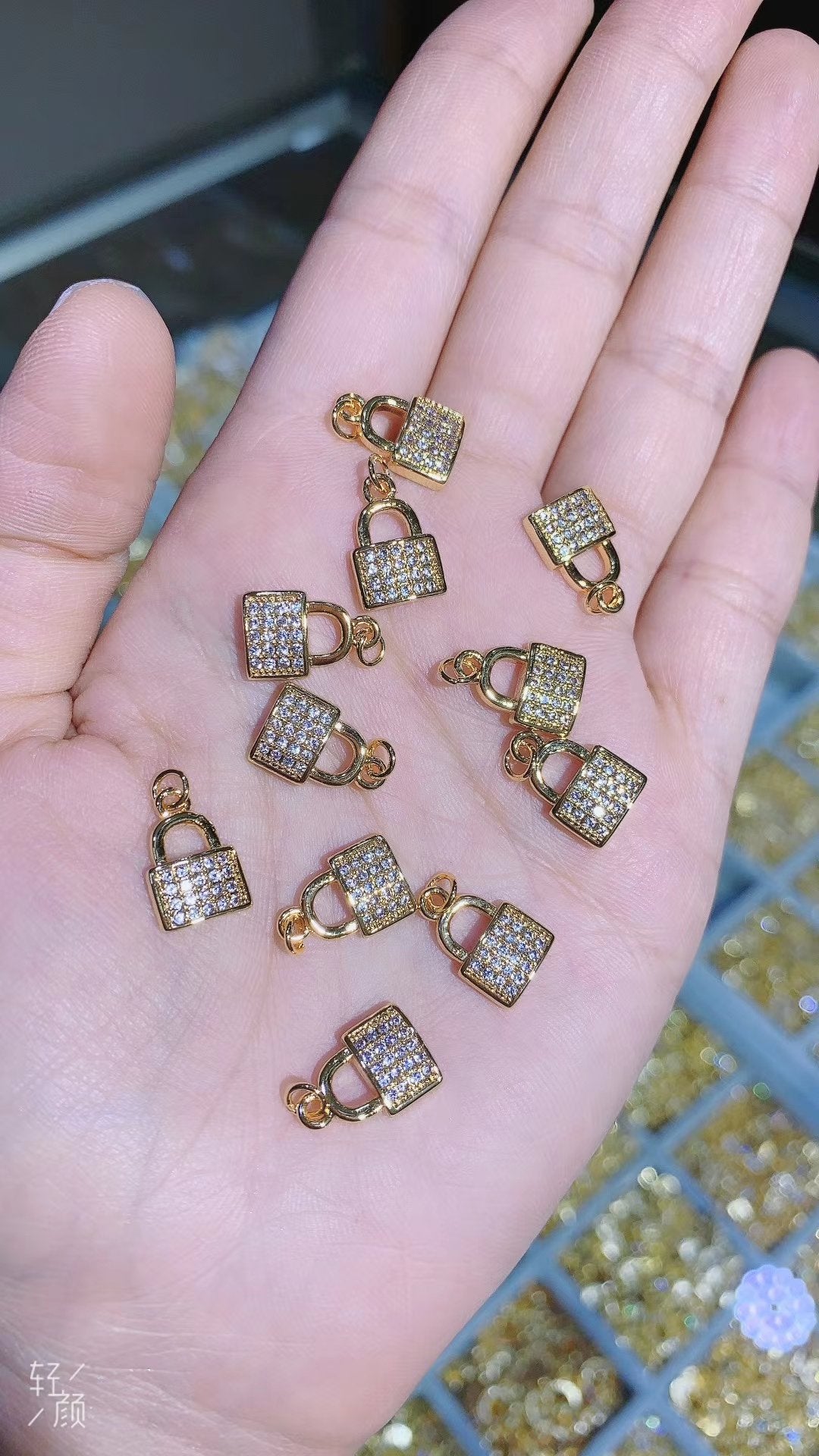 Lock Cubic Zirconia 18K Gold Pendant Necklace For Women