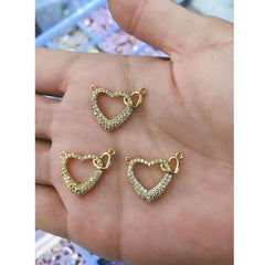 Dual Heart Cubic Zirconia 18K Gold Centre Pcs For Women