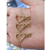 Heart Infinity Cubic Zirconia 18K Gold Centre Pcs For Women