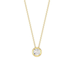 Solitaire American Diamond Silver Necklace Pendant Chain