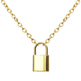 Padlock Lock Charm 18K Gold Plated Necklace Pendant Chain For Women Girls