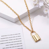 Padlock Lock Charm 18K Gold Plated Necklace Pendant Chain For Women Girls