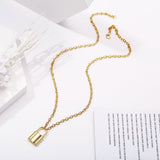 Padlock Lock Charm 18K Gold Plated Necklace Pendant Chain For Women Girls