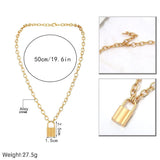 Padlock Lock Charm 18K Gold Plated Necklace Pendant Chain For Women Girls