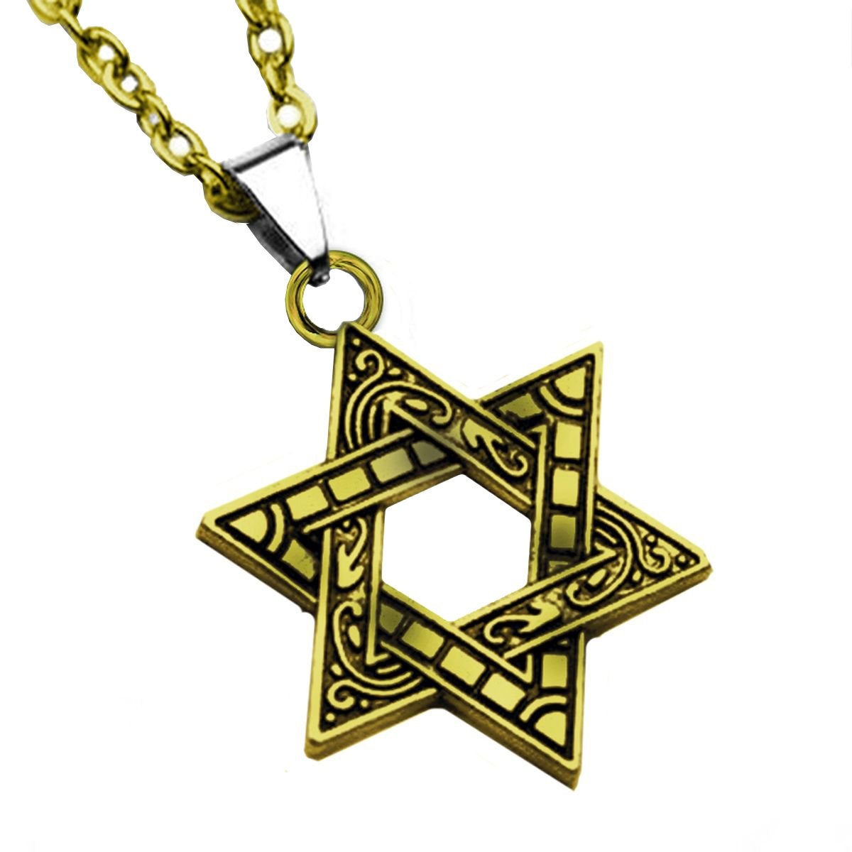 Star Of David Copper Necklace Pendant Chain