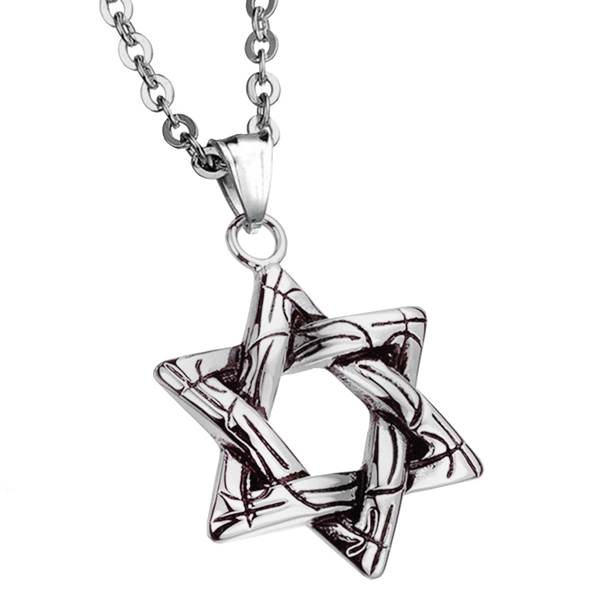 Star Of David Copper Necklace Pendant Chain