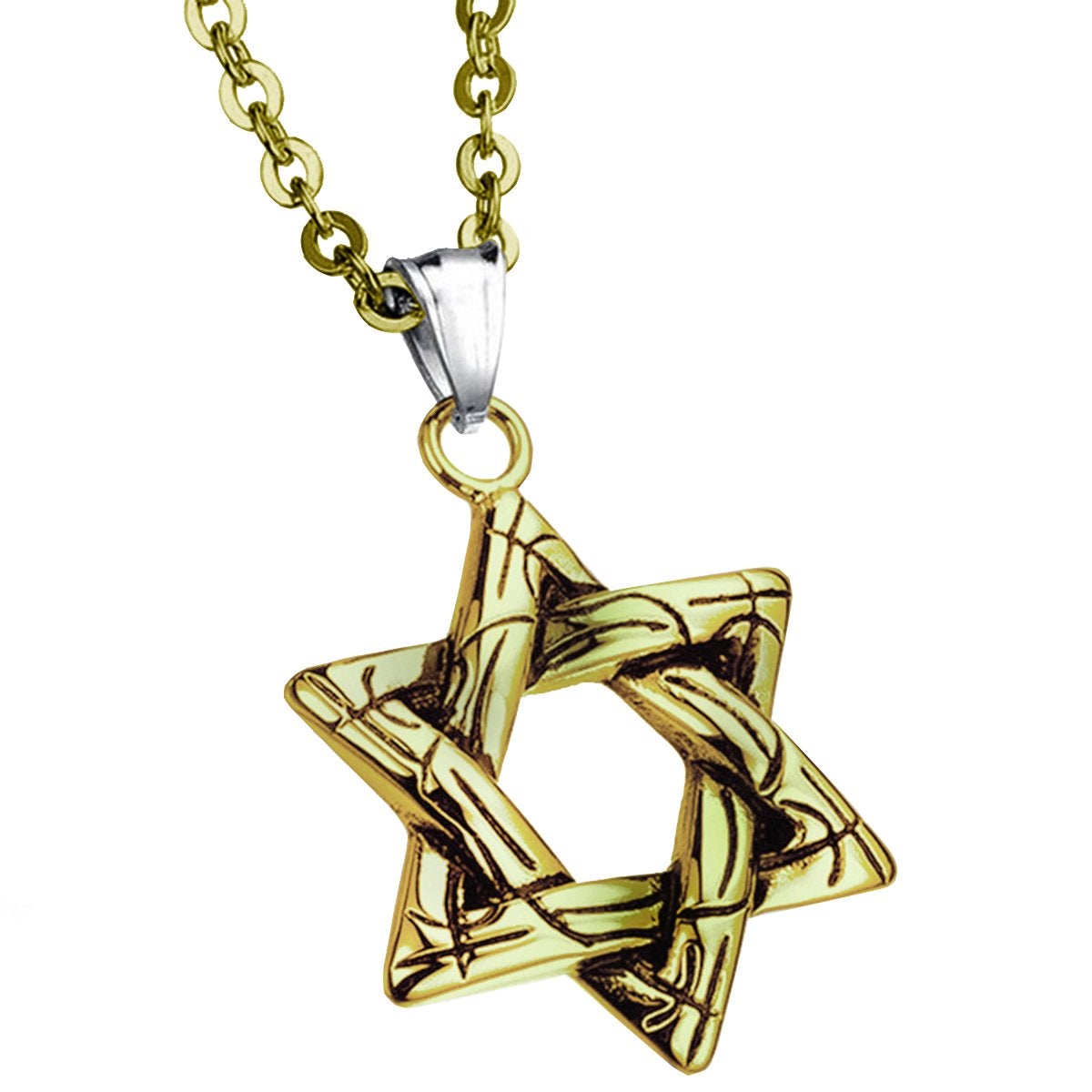 Star Of David Copper Necklace Pendant Chain