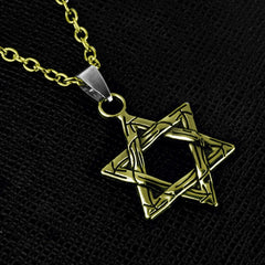 Star Of David Copper Necklace Pendant Chain