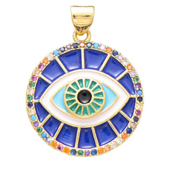 Turkish Evil Eye Nazariya Blue Medallion Locket Pendant
