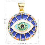 Turkish Evil Eye Nazariya Blue Medallion Locket Pendant