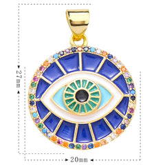 Turkish Evil Eye Nazariya Blue Medallion Locket Pendant