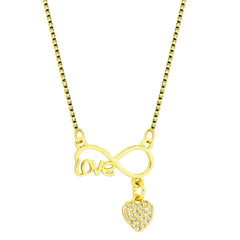 Infinity Heart Gold Necklace Pendant Chain