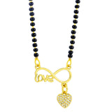 Infinity Love Heart Gold Beads Bracelet Hand Mangalsutra For Women