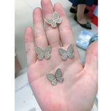 Cute Butterfly Charms Aaa Cubic Zirconia 18K Gold Pendant Necklace For Women