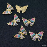 Butterfly Gold Multi Stone Centre Pcs For Women