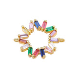 Colourful Rainbow 18K Gold Cubic Zirconia Adjustable Slider Bracelet