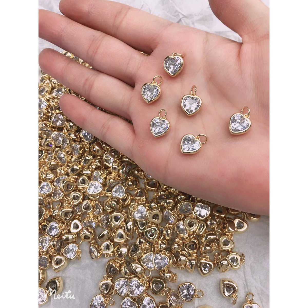 Heart Bezel Set Dainty Solitaire Cubic Zirconia 18K Gold Pendant Necklace For Women