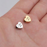 Glossy Heart Love Dainty 18K Gold Engrave Pendant Chain for Women