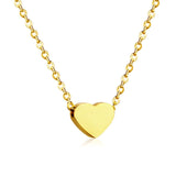 Glossy Heart Love Dainty 18K Gold Pendant Necklace Chain For Women