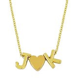 Heart Customized Initial Letter Necklace Pendant Chain