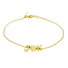 Gold Chain Alphabet Initial Letter Bracelet Women