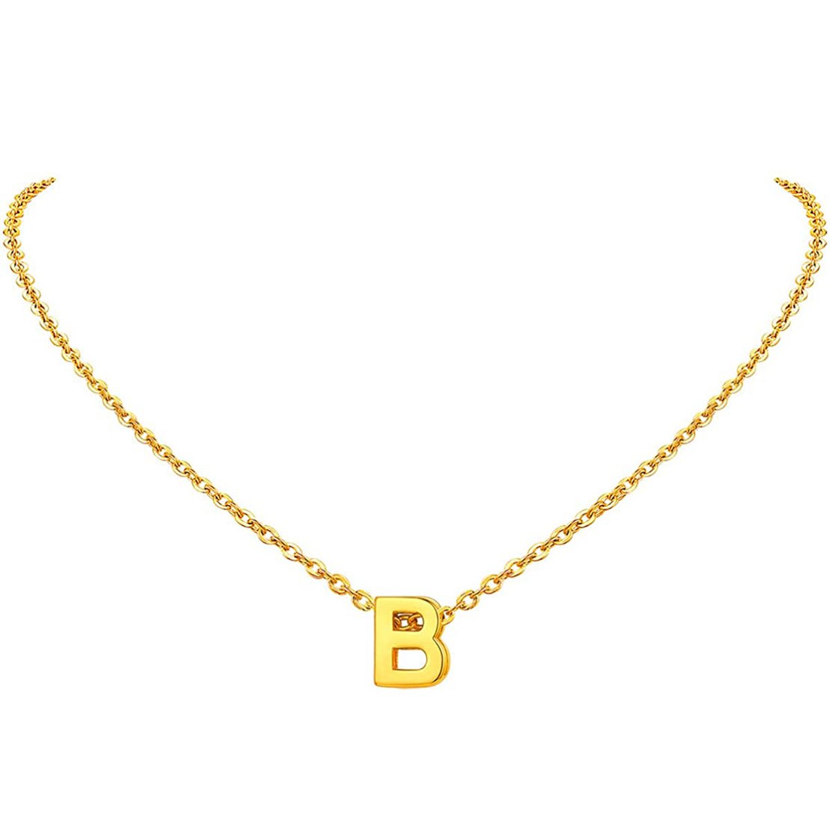 Initial Alphabet Gold Letter A Necklace Pendant Chain