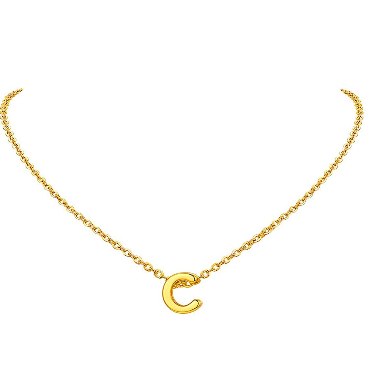 Initial Alphabet Gold Letter A Necklace Pendant Chain
