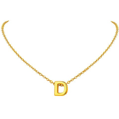 Initial Alphabet Gold Letter A Necklace Pendant Chain