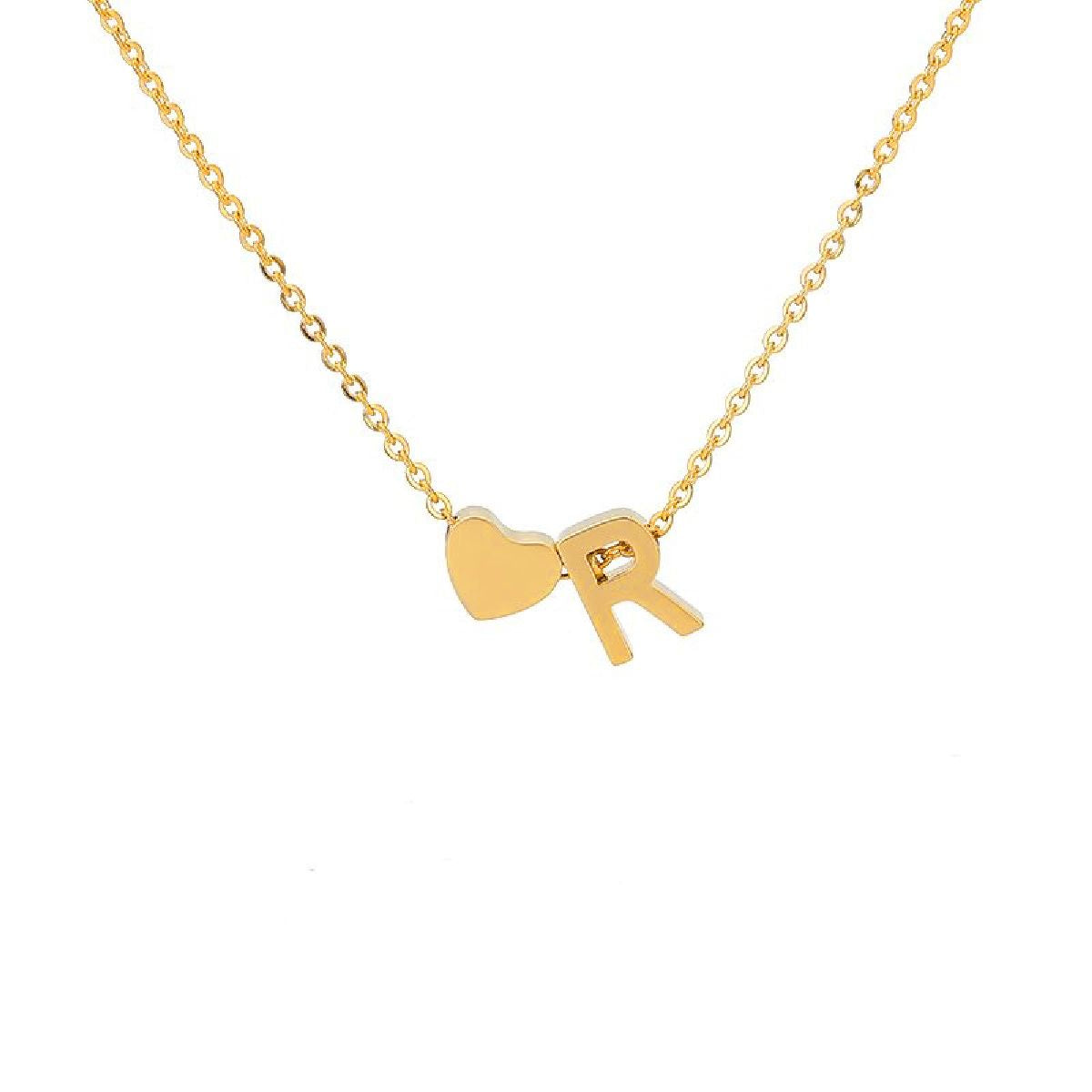 Polished Initial-R Pendant on 14kt Yellow Gold Extendable Classic Cable  Chain with Lobster Clasp | Danwerke Jewelers