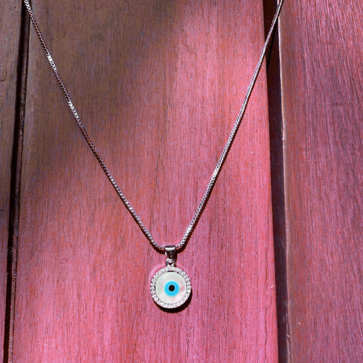 Turkish Evil Eye American Diamond Gold Necklace Pendant Chain