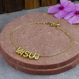 Gold Chain Alphabet Initial Letter Bracelet For Women